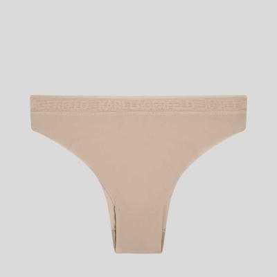 Beige Karl Lagerfeld Ultra-light Brazilian Briefs Women's Underwear | USA95YJRB