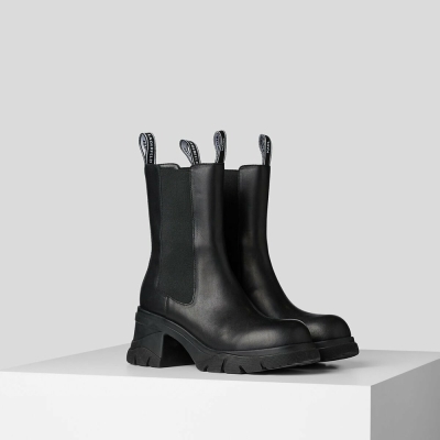 Black Karl Lagerfeld Bridger Midi Gore Women's Boots | USA79PGUZ