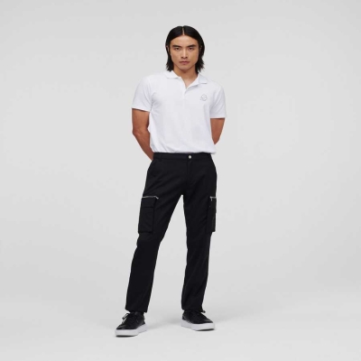 Black Karl Lagerfeld Cargo Men's Pants | USA63LNZQ