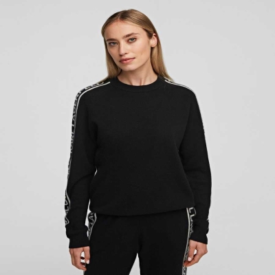 Black Karl Lagerfeld Cashmere Sweater Women's Loungewear | USA27UPMZ