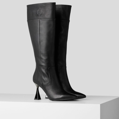 Black Karl Lagerfeld Debut Hi Leg Women's Boots | USA08DCXB