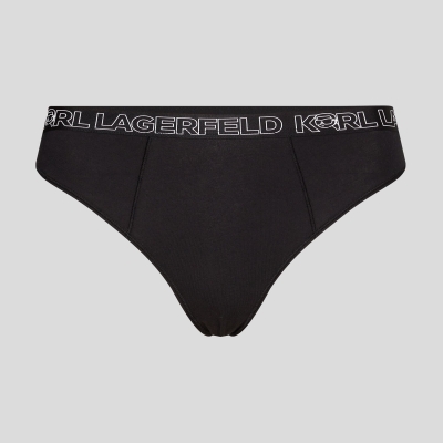 Black Karl Lagerfeld Ikonik 2.0 Logo High-rise Brief Women's Underwear | USA76LWOE