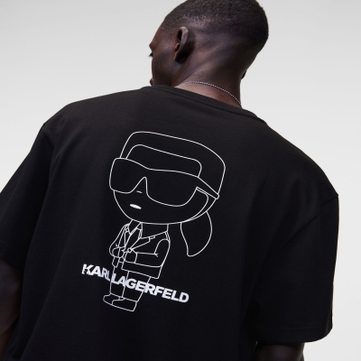 Black Karl Lagerfeld Ikonik 2.0 Oversized Men's T-Shirts | USA24NEQK