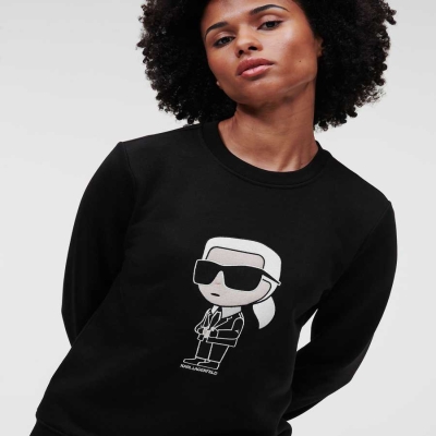 Black Karl Lagerfeld Ikonik 2.0 Women's Sweatshirts | USA68PUXJ