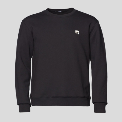 Black Karl Lagerfeld Ikonik Karl Rubber Patch Men's Sweatshirts | USA12JKZA