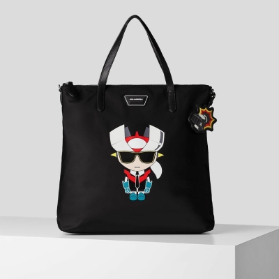 Black Karl Lagerfeld K/Heroes Nylon Women's Tote Bags | USA14ZPCO