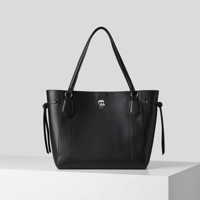 Black Karl Lagerfeld K/Ikonik Leather Women's Tote Bags | USA37CBKI