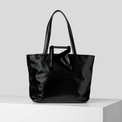 Black Karl Lagerfeld K/Karl Handle Women's Tote Bags | USA60XFIU