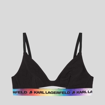 Black Karl Lagerfeld K/Love Peephole Logo Bra Women's Underwear | USA76UTSB