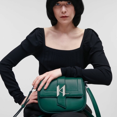 Black Karl Lagerfeld K/Saddle Women's Shoulder Bags | USA86HVTU