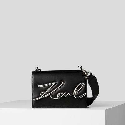 Black Karl Lagerfeld K/Signature Small Women's Shoulder Bags | USA72GKUN