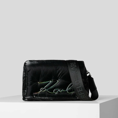 Black Karl Lagerfeld K/Signature Soft Women's Shoulder Bags | USA95KQAU