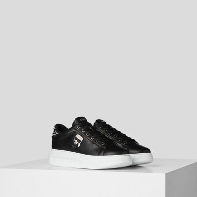 Black Karl Lagerfeld Kapri K/Ikonic Stud Women's Sneakers | USA01YFZH