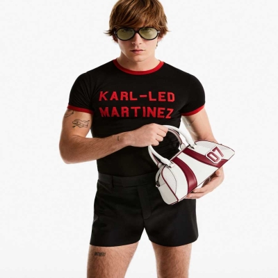 Black Karl Lagerfeld Karl Lagerfeld X Alled-martinez Team Karl Women's T-Shirts | USA50BCMJ