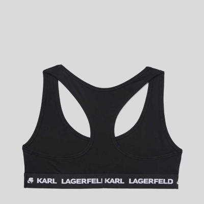 Black Karl Lagerfeld Karl Logo Sports Bra Women's Underwear | USA57DNWG