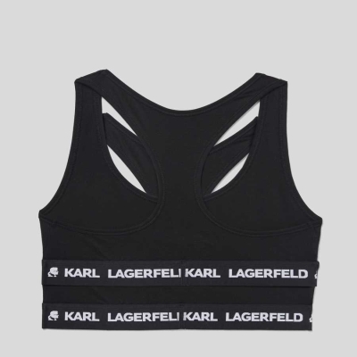 Black Karl Lagerfeld Karl Logo Sports Bra - 2 Pack Women's Underwear | USA73KLFO