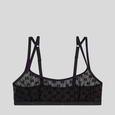 Black Karl Lagerfeld Kl Monogram Bralette Women's Underwear | USA45AWQS