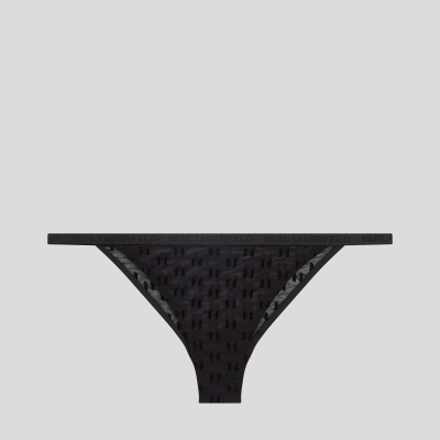 Black Karl Lagerfeld Kl Monogram Brazilian Brief Women's Underwear | USA74TWNH