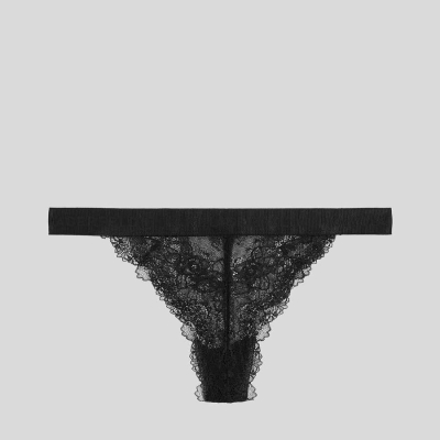 Black Karl Lagerfeld Lace Brazilian Briefs Women's Underwear | USA42KODT