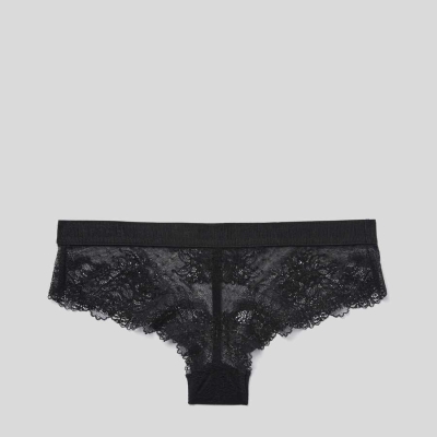 Black Karl Lagerfeld Lace Hipster Briefs Women's Underwear | USA41TQBC