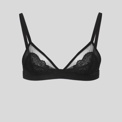 Black Karl Lagerfeld Lace Triangle Bra Women's Underwear | USA41UDXK