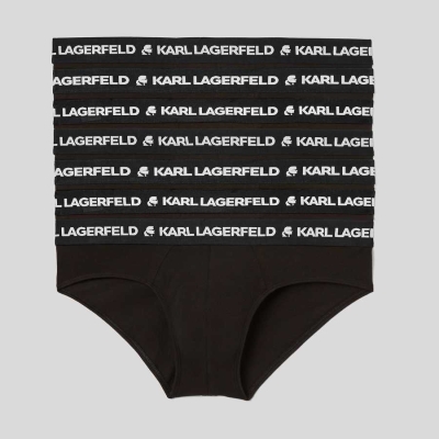 Black Karl Lagerfeld Logo Briefs - 7 Pack Men's Underwear | USA78UKSR