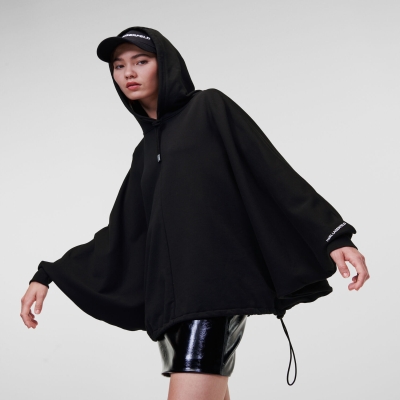 Black Karl Lagerfeld Oversized Handpicked Women's Sweatshirts | USA31HYKG