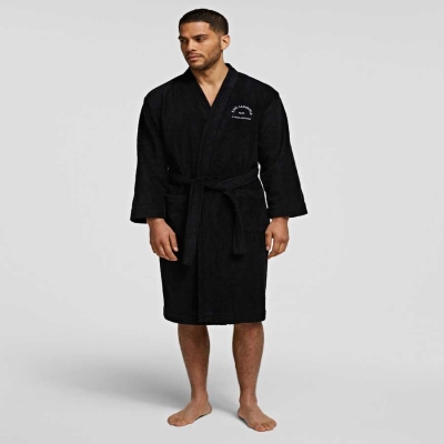 Black Karl Lagerfeld Rue St-guillaume Bathrobe Men's Loungewear | USA13VPCQ