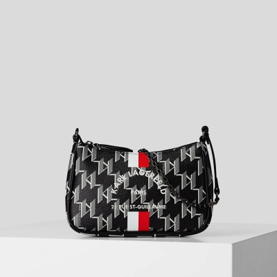 Black Karl Lagerfeld Rue St-guillaume Kl Monogram Women's Shoulder Bags | USA23PVED