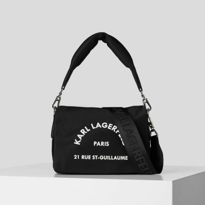 Black Karl Lagerfeld Rue St-guillaume Nylon Women's Shoulder Bags | USA42EIWJ