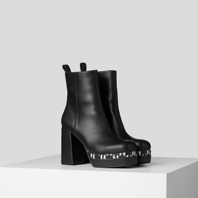 Black Karl Lagerfeld Strada Ankle Gore Women's Boots | USA89UJCN