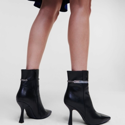 Black Karl Lagerfeld Verona Ankle Women's Boots | USA23TXKV