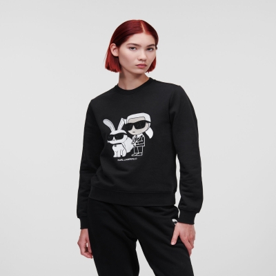 Black Karl Lagerfeld Year Of The Rabbit Women's Sweatshirts | USA71XLWG