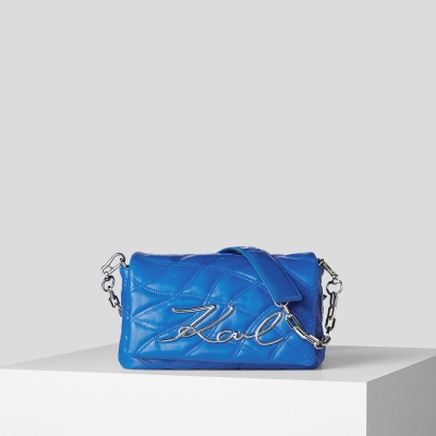 Blue Karl Lagerfeld K/Signature Soft Quilted Women's Shoulder Bags | USA95SAIT