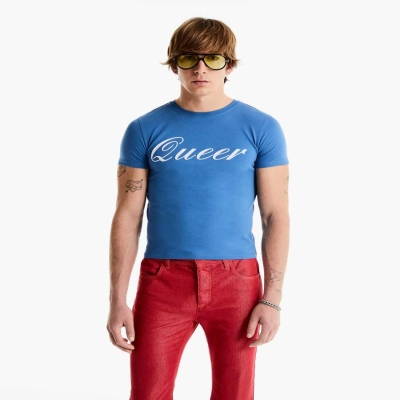 Blue Karl Lagerfeld Karl Lagerfeld X Alled-martinez "Queer" Women's T-Shirts | USA38RHZU