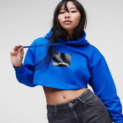 Blue Karl Lagerfeld Klj Cropped Women's Sweatshirts | USA26BLSA