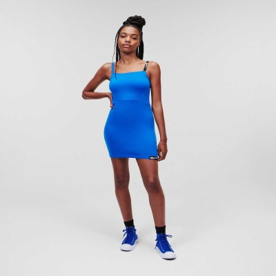 Blue Karl Lagerfeld Klj Jersey Strappy Women's Dresses | USA57FMGB