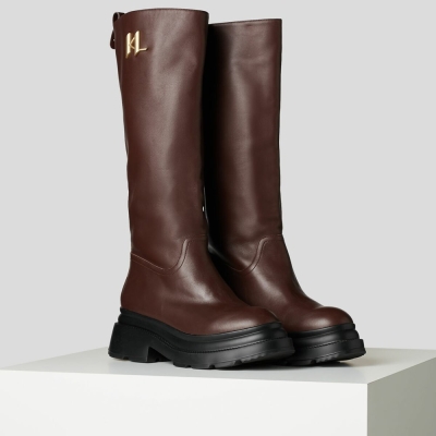 Brown Karl Lagerfeld Danton Riding Women's Boots | USA14UPWL