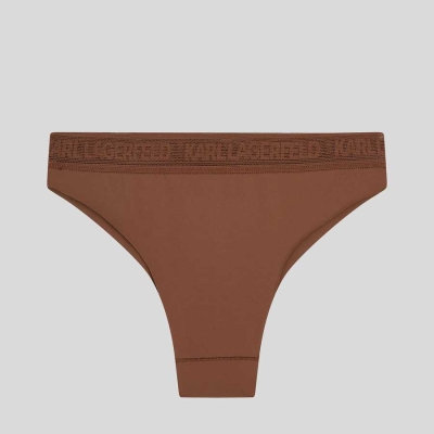 Brown Karl Lagerfeld Ultra-light Brazilian Briefs Women's Underwear | USA72IPXA