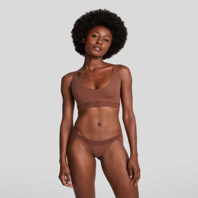 Brown Karl Lagerfeld Ultra-light Karl Logo Bralette Women's Underwear | USA68LUKH