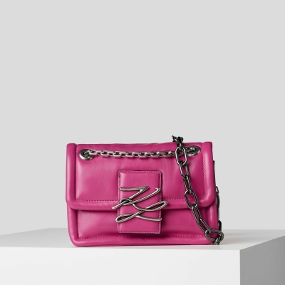 Fuchsia Karl Lagerfeld K/Autograph Soft Women's Crossbody Bags | USA80DRWQ