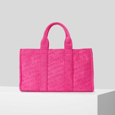 Fuchsia Karl Lagerfeld K/Logo Beach Terry Tote Women's Beachwear | USA49TCIL