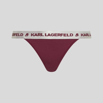 Fuchsia Karl Lagerfeld Metallic Logo Brazilian Briefs Women's Underwear | USA07IYKE