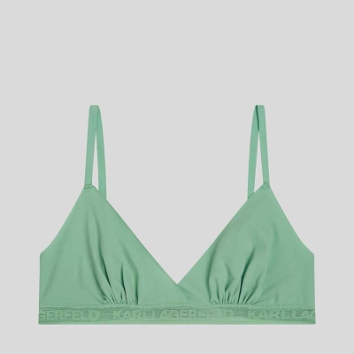 Green Karl Lagerfeld Ultra-light Karl Logo Triangle Bra Women's Underwear | USA96UESP