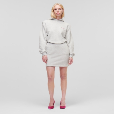 Grey Karl Lagerfeld Hooded Women's Dresses | USA23VPXT