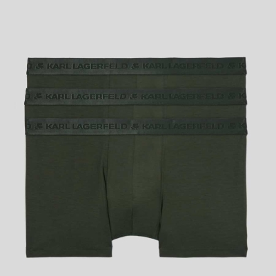 Khaki Karl Lagerfeld Premium Karl Logo Trunks – 3 Pack Men's Underwear | USA30ORQW