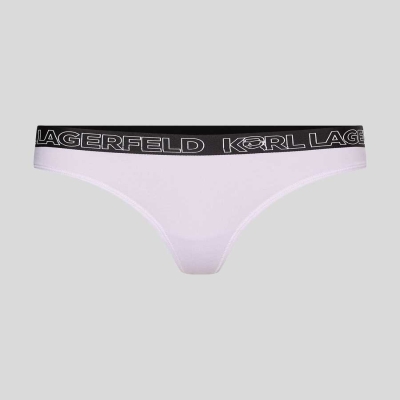 Light Purple Karl Lagerfeld Ikonik 2.0 Logo Thong Women's Underwear | USA67IJSV