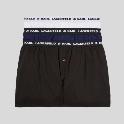 Multicolor Karl Lagerfeld Karl Logo Woven Boxer Shorts – 3 Pack Men's Underwear | USA50GWSZ