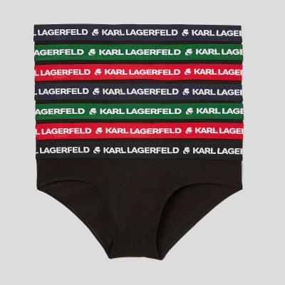 Multicolor Karl Lagerfeld Logo Briefs - 7 Pack Men's Underwear | USA02EIYJ