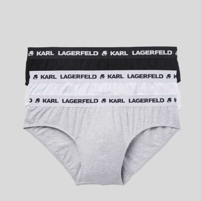 Multicolor Karl Lagerfeld Logo Briefs 3-pack Men's Underwear | USA06UHJG